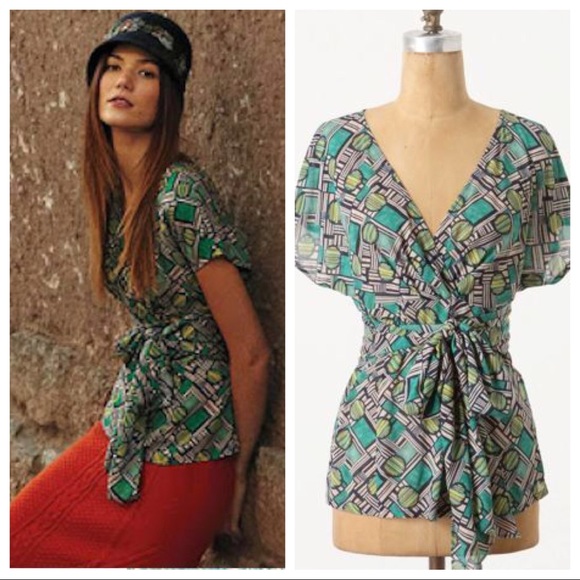Anthropologie Tops - Final Price! Odille Tie Waist Kimono sleeve top